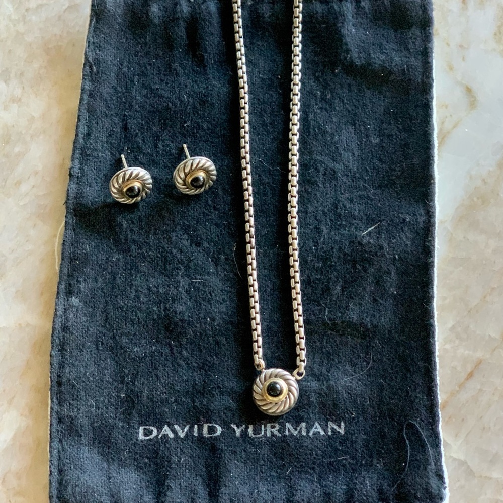 David Yurman Vintage Classic Cookie 925 Sterling Silver + 585 14K Gold jewelry